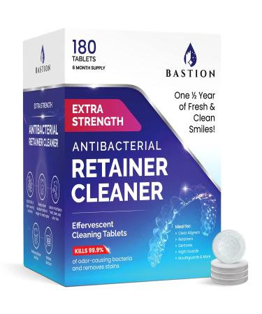Retainer & Denture Cleaner - 180 Effervescent Tablets - Removes Stains, Discoloration, Odors & Plaque - 6 Month Supply for Clear Aligners, Mouth Guard, Night Guard & Dental Appliances - Buy Online on GoSupps.com