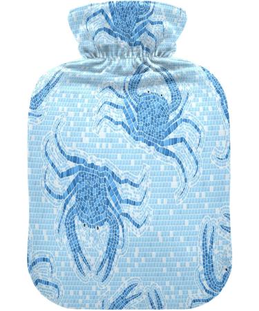 Blue Crab 2L Hot Water Bottle - Mosaic Tiles Soft Plush Cover | Ideal Winter Warmer for Kids & Adults - Buy Online on GoSupps.com