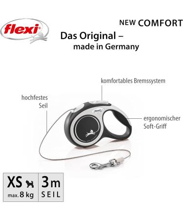 Buy Flexi Dog Leash - Extendable with Soft Handle 3m/5m/8m for Dogs 8-20kg XS Black | International Shipping Available - Buy Online on GoSupps.com