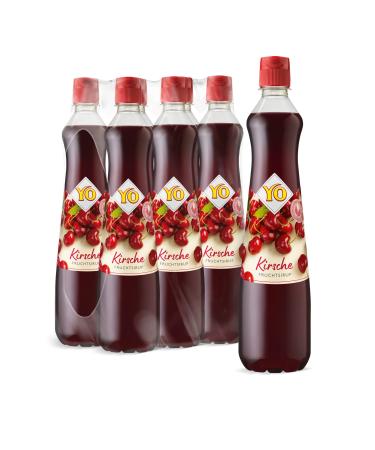Yo Sirup Cherry (6 x 700 ml)- 1x bottle of up to 6 liters of ready-made drink- without sweeteners color & preservatives vegan new