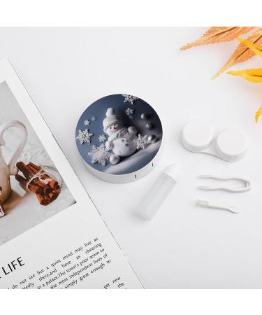 Snowman Contact Lens Case with Stars & Snowflakes - Portable Travel Storage Box - Buy Online on GoSupps.com