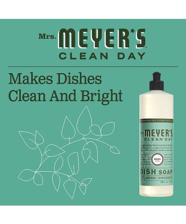 Mrs. Meyer's Clean Day Dish Soap Cruelty Free and Biodegradable Dishwashing Liquid Basil Scent 474 ml Bottle - Buy Online on GoSupps.com