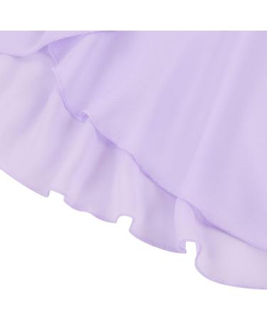 Durio Girls Ballet Wrap Skirt - Chiffon Dance Skirt with Adjustable Waist Tie in Light Purple (90-110) | Antistatic Ballet Attire for Kids - Buy Online on GoSupps.com