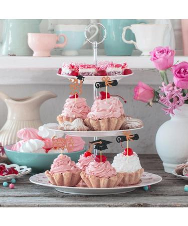 WOTEG Graduation Cupcake Toppers 2023 | Graduation Theme Cupcake Toppers - Grad Caps Food Appetizer Picks Cake Graduation Party Decorations Diploma Cupcake Picks for Cake Rose Gold - Buy Online on GoSupps.com