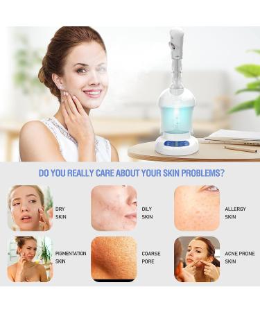 Kingsteam Facial Steamer with Extendable Arm - Professional Nano Ionic Ozone Steamer for Deep Cleaning - Portable Personal Care at Home or Salon (White) - Buy Online on GoSupps.com