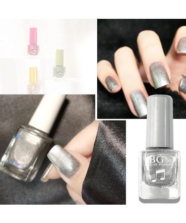 Silver Nail Polish Glitter Nail Polish - Quick Dry Breathable Nail Varnish - Holographic Metallic Mirror Effect No UV Needed Nail Polish Nail Art DIY Nail Salon for Women Girls at Home - Buy Online on GoSupps.com