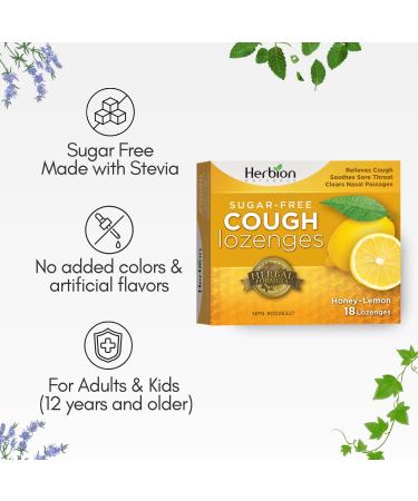 Herbion Naturals Honey Lemon Cough Lozenges | Cough Suppressant | Sore Throat Relief | Pack of 6 - Buy Online on GoSupps.com