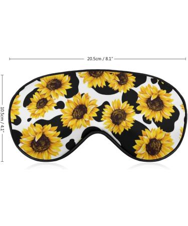 Cows Skin Sunflower Sleep Mask for Women | Adjustable Eye Shades with Elastic Strap - Buy Online on GoSupps.com
