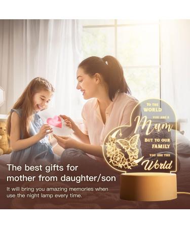 Engraved Acrylic Night Light - Special Christmas & Birthday Gifts for Mum from Daughter - Buy Online on GoSupps.com