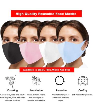 Reusable Face Mask GENERISE Stylish Face Mask x8 - Polyurethane Breathable Washable Face Mask - Unisex (Pink) - Buy Online on GoSupps.com