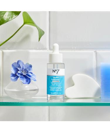 No7 HydraLuminous+ 2% Hyaluronic Acid Serum - Hydrating Facial Serum with 5% Vitamin B3 Niacinamide to Support Skin Barrier Repair - For Visibly Radiant & Healthier-Looking Skin (1 Fl Oz) - Buy Online on GoSupps.com