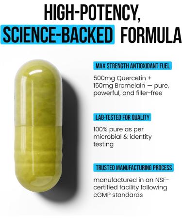 Quercetin 500mg with Zinc, Vitamin C, D3 & Bromelain - Immune Support Supplement - Buy Online on GoSupps.com