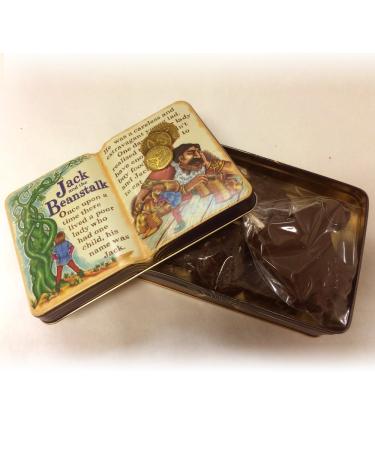 Stocking Stuffer! Jack and The Beanstalk Premium Swiss Dark Chocolate Holiday Shapes in a Limited Edition Vintage Embossed Tin