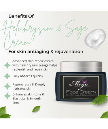 Merja Face cream with Helichrysum & Sage Essential Oils- Day and Night- Face cream with Collagen Helichrysum oil and sage-Skin Care- Face Moisturizer -Premium Quality 50ml 1.7 oz (Pack of 2) 3.4 Ounce (Pack of 1) - Buy Online on GoSupps.com
