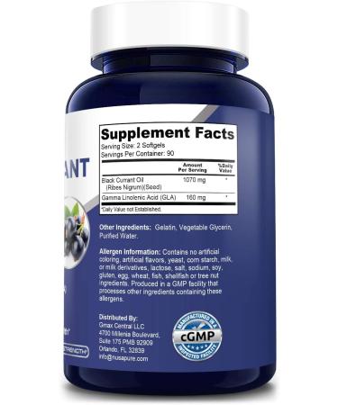 Black Currant Oil 1070mg | 15% GLA | 180 Caps | Non-GMO & Gluten Free | Hexane Free - Buy Online on GoSupps.com