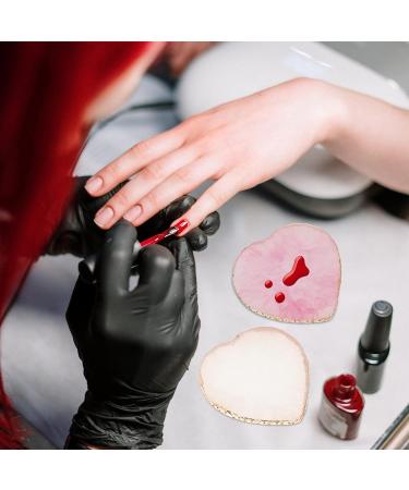 Lurrose 2Pcs Heart Shape Resin Agate Makeup Palette - Ideal for Nail Art & Foundation Mixing | International Shipping - Buy Online on GoSupps.com
