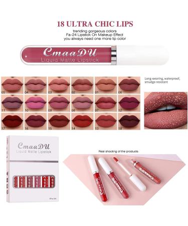 Buy Professional Matt Waterproof Lip Gloss Set | 6 Durable Liquid Lipsticks | Sexy Moisturizing Makeup - Buy Online on GoSupps.com