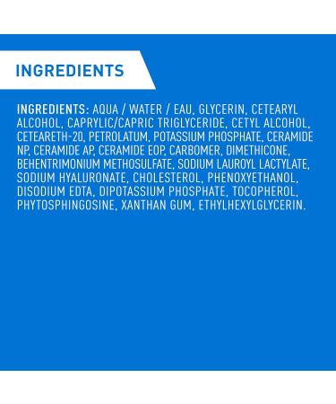 CeraVe Moisturizing Cream Daily Face Hands & Body Cream Moisturizer for Dry Skin With Hyaluronic Acid and Ceramides for Women and Men. Sensitive skin Oil-free Non-comedogenic Fragrance-Free 539 Grams 539 g (Pack of 1) Body Moisturizer - Buy Online on GoSupps.com