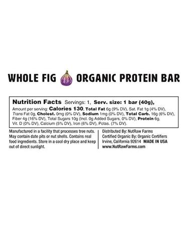 Nutrawbar Organic Superfood Raw Fruit and Nut Bar Whole Fig 1.4 Oz - Pack of 12 - Buy Online on GoSupps.com