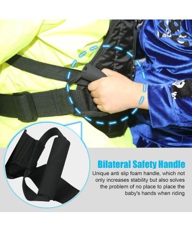 Motorcycle Children's Belt - Adjustable Bike Safety Seat Belt with Reflective Stripes | 1-12 Years (Black) - Buy Online on GoSupps.com