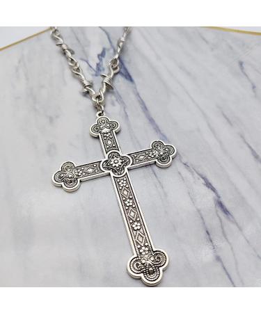 Buy Oralgos Elegant Cross Necklace | Religious Filigree Charm & Thorn Choker for Women - International Shipping Available - Buy Online on GoSupps.com