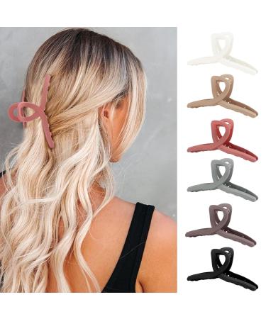 6 Pack Matte Jumbo Claw Clips for Thick & Curly Hair - Extra Large Butterfly Hair Clips for Women - Durable Hair Accessories in Claret - Buy Online on GoSupps.com
