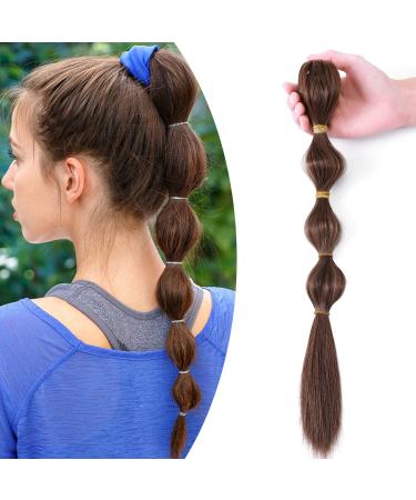 Ponytail extension bubble ponytail brooch bubble hair extension hair piece hair with clip like real hair 18 "(45cm) -90g white brown