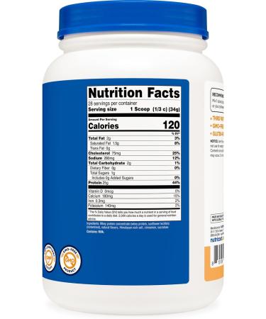 Nutricost Whey Protein Concentrate 2 LB Churro Flavored - GMO-Free Gluten-Free - Buy Online on GoSupps.com