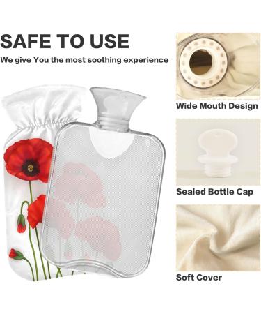 NAANLE 2L Hot Water Bottle with Floral Cover - Large Transparent Heat Therapy for Menstrual Cramps & Pain Relief - Buy Online on GoSupps.com