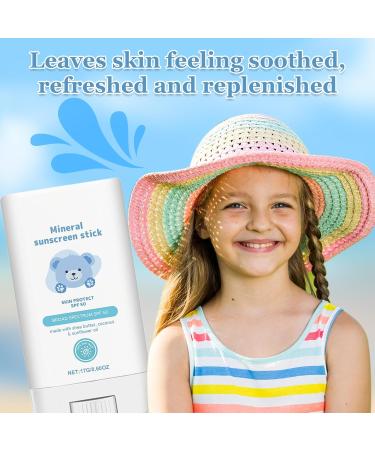 Lot de 2 B ton de Cr me Solaire pour B b Enfants SPF 50 Cr me Solaire R sistante L'eau Min rale en stick Formule Non Grasse Protection UVA et UVB pour Peaux Sensibles et D licates - Buy Online on GoSupps.com