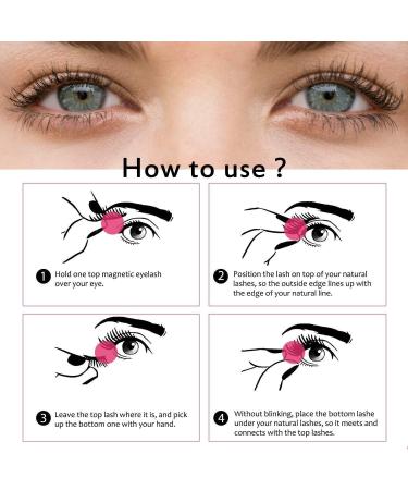 Magnetic Eyelashes - Reusable 3D False Lashes with 3 Magnets Soft & Natural Look | 8 Pieces with Tweezers No Glue Needed - Buy Online on GoSupps.com