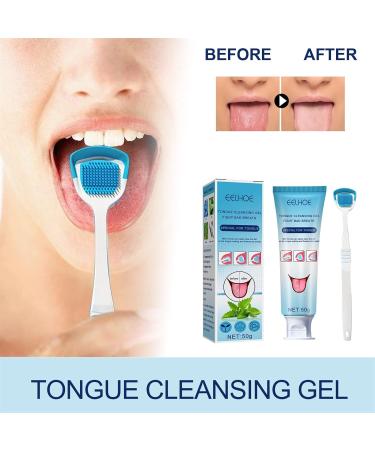 Higyee Tongue Cleaning Gel - Portable Mint Oral Cleaner & Tongue Scraper for Fresh Breath - Buy Online on GoSupps.com