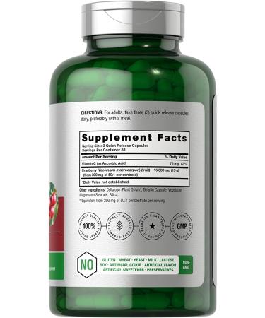 Cranberry + Vitamin C 15,000mg 250 Capsules | Non-GMO Gluten Free Supplement by Horbaach - Buy Online on GoSupps.com