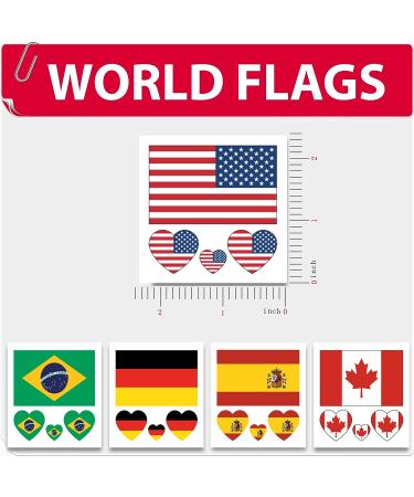 America Flag Tattoos 10 Sheets - Waterproof USA Flag Removable Fake Tattoos - 40 Pcs Sports National Flag Tattoos for Men, Women, Kids - World Cup, Copa America, Memorial Day, Independence Day, Labor Day - Buy Online on GoSupps.com
