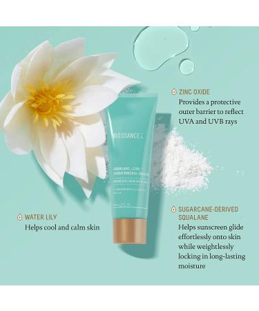 Biossance Squalane + Zinc Sheer Mineral Sunscreen SPF 30 PA+++: Lightweight and Non-Greasy Reef-Safe Sun Protection for Sensitive Skin (1.7 fl oz) - Buy Online on GoSupps.com