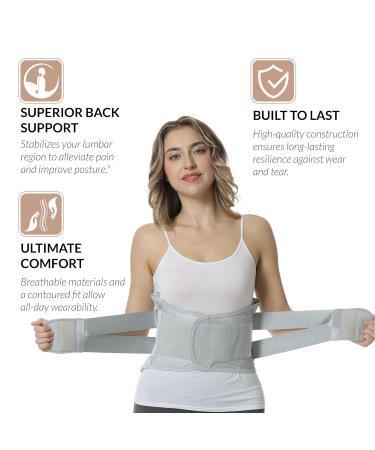 NeoTech Care Adjustable Double Pull Lumbar Brace - Size M Grey | Optimal Lower Back Support for Comfort & Stability - Buy Online on GoSupps.com