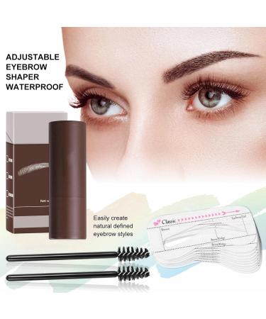 Eyebrow Stamp Stencil Kit Waterproof Brow Stencil Brown Brow Stamp Shaping Kit Long-Lasting Eyebrow Powder and Multiple Eyebrow Cards Sillervan - Buy Online on GoSupps.com