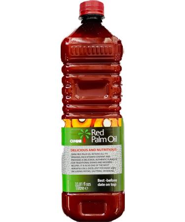 Omni Red Palm Oil 33.81 Fl Oz (1 Liter) - 100% Pure Unrefined Oil - Buy Online on GoSupps.com