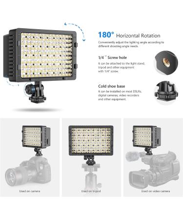 Neewer CN-160 Dimmable 160 LED Video Light for Canon Nikon Panasonic Sony Olympus DSLR Cameras - Buy Online on GoSupps.com
