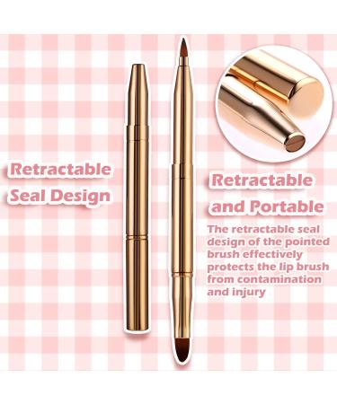 WLLHYF Professional Double Sided Retractable Lip Brush - Portable Travel Lip Makeup Applicator for Women and Girls (Gold) - Buy Online on GoSupps.com