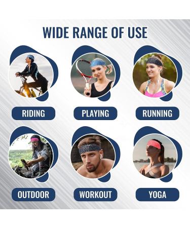 LoveYee Women's Workout Headbands - Set of 5 Wide Boho Hair Bands for Yoga, Running, and Sports - Buy Online on GoSupps.com