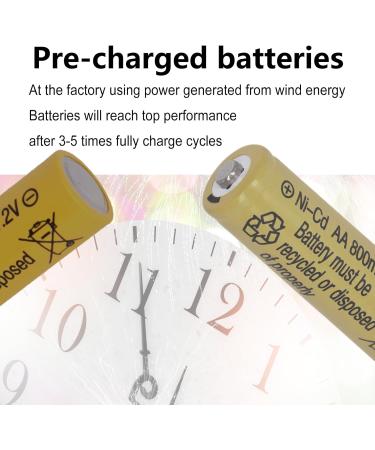 1.2V AA 800mAh Ni-CD Rechargeable Batteries for Solar & Fairy Lights - 12 Pack - Buy Online on GoSupps.com