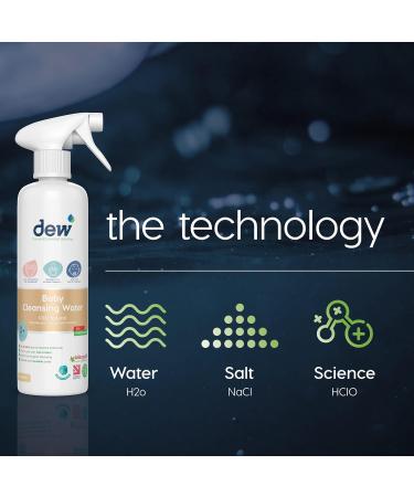 Dew Baby Cleansing Water 100% Natural Antibacterial Sanitiser Spray 500ml - Hypoallergenic Baby Sterilizer for Hand, Bum, Face & Dummy | Safe for Ingestion, Ideal for Nappy Rash - Buy Online on GoSupps.com