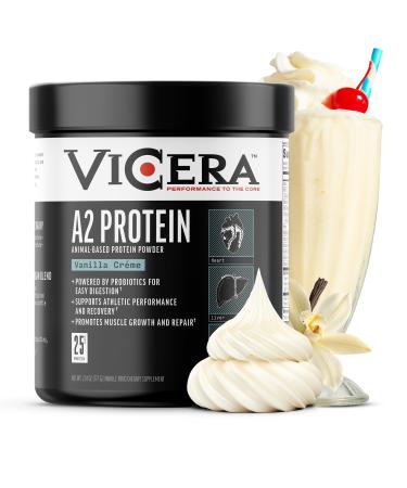 A2 Protein Powder Vanilla Creme 25 G Protein per Serving Organic A2/A2 Whey Casein Blend with Probiotics and Celtic Sea Salt Gluten Free Workout Supplement Non GMO 20 Servings 27.4 Oz Vanilla 1.71 Pound (Pack of 1)