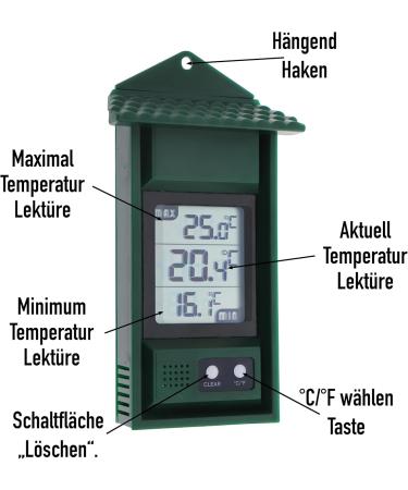 Digital Min Max Thermometer for Greenhouses | Accurate Temperature Measurement & Recording | Essential Garden Accessories - Buy Online on GoSupps.com