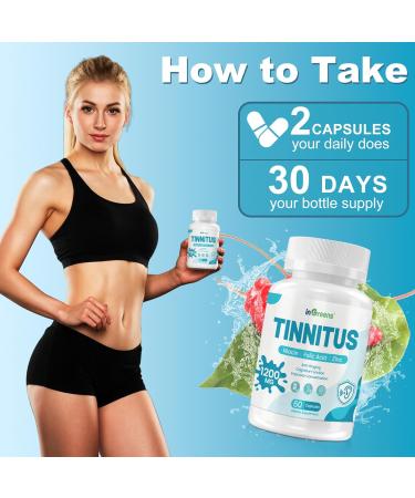 Tinnitus Relief for Ringing Ears Ginkgo Biloba and Various Other Herbs Ear Health Vitamins Supports Inner Ear Health Reduces Ringing Bottled in USA - 60 Capsules 60 Count (Pack of 1) - Buy Online on GoSupps.com