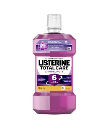 Listerine refreshing total care dental protection (600 ml) protective mouthwash against caries with 6 in 1 effect all-round protection for strong teeth 600 ml (1 Pack) Total care tooth protection