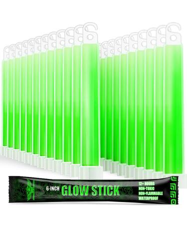 EVERLIT 24 Glow Sticks - 6 Inches Light Sticks for First Aid Kit Parties Camping Hiking Outdoor Disasters Emergencies Up to 12 Hours Duration Bulk (24 Pack Green) 24 Pack Green