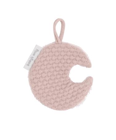 BO BABY'S ONLY - Pacifier cloth - Sky - Moon-shaped pacifier cloth made of cotton with teddy fabric - 20x20 cm - for girls - old pink