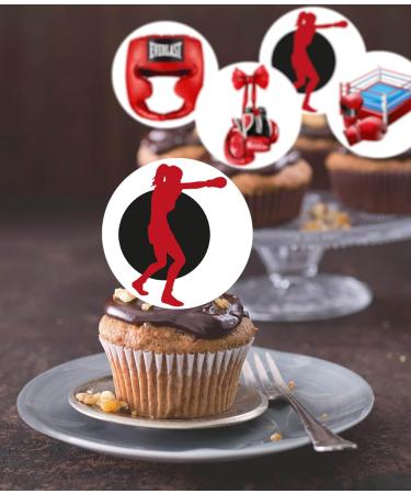 24 x Pre-Cut Boxing 1 Edible Stand up Wafer Paper Cupcake Toppers Cake Decorations Birthday Party Sport Martial Art - Buy Online on GoSupps.com